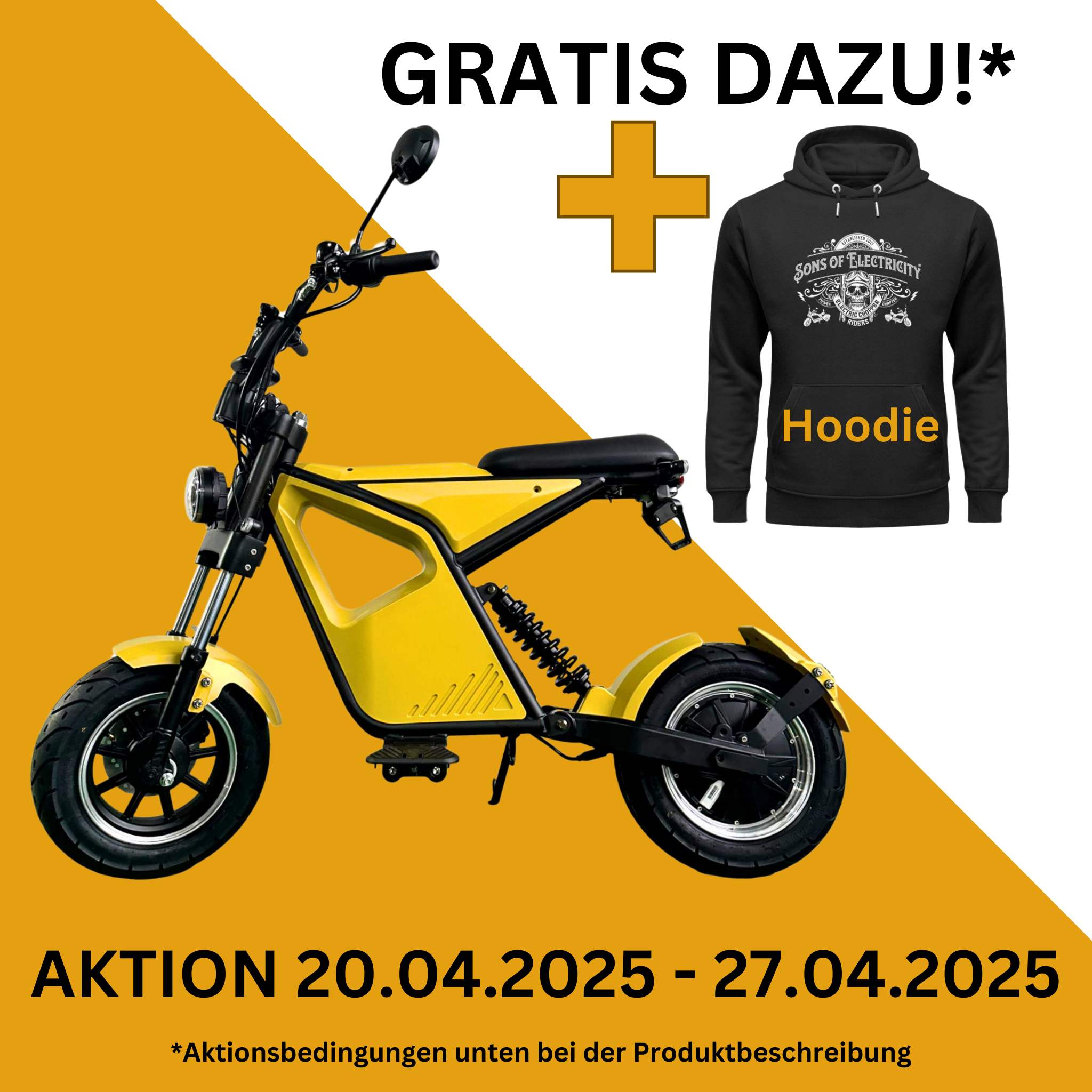 NEU! E-Chopper E-Scooter E-Roller: CityTwister 9.0 SPORT XS 25 / 45 km/h mit 25 AH Akku - Das Original!