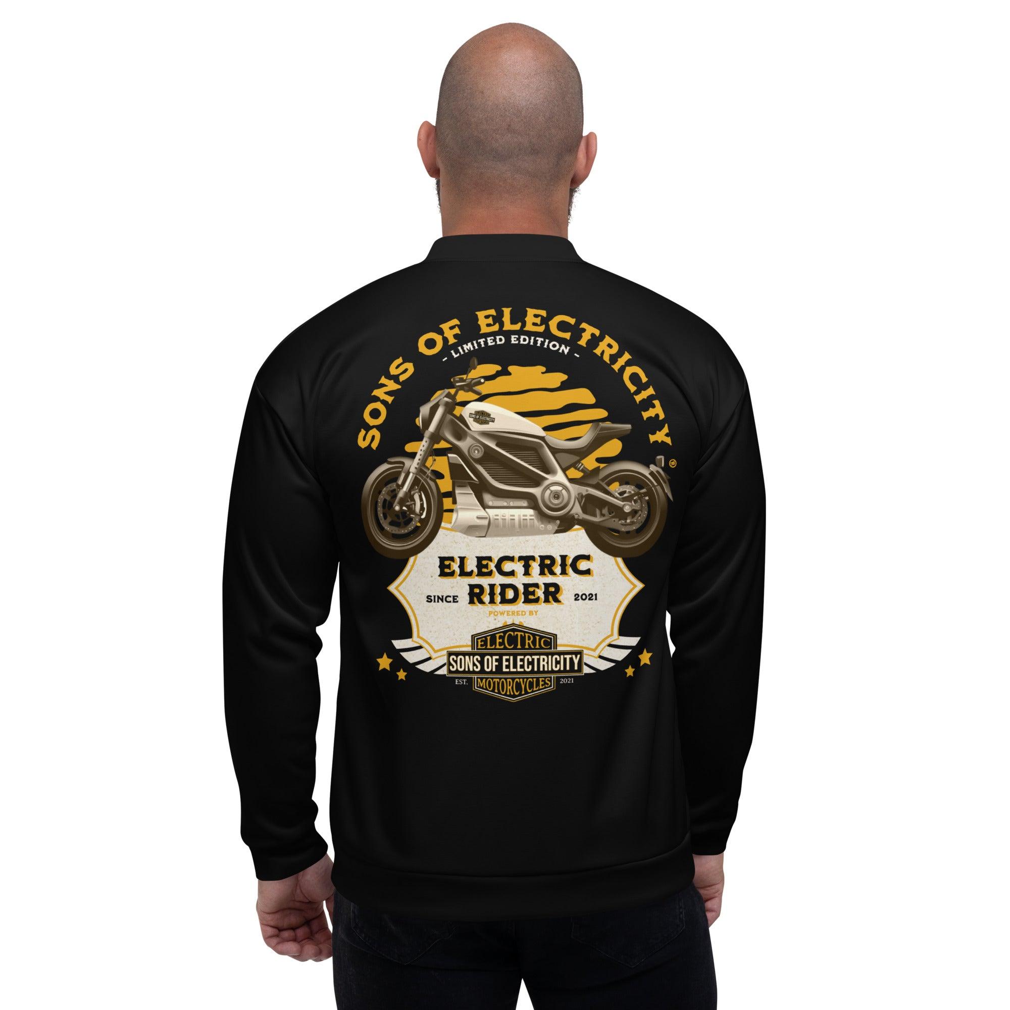 Premium E-Motorrad Bomberjacke: SONS OF ELECTRICITY E-Motorcycle Electric Rider Limited Edition