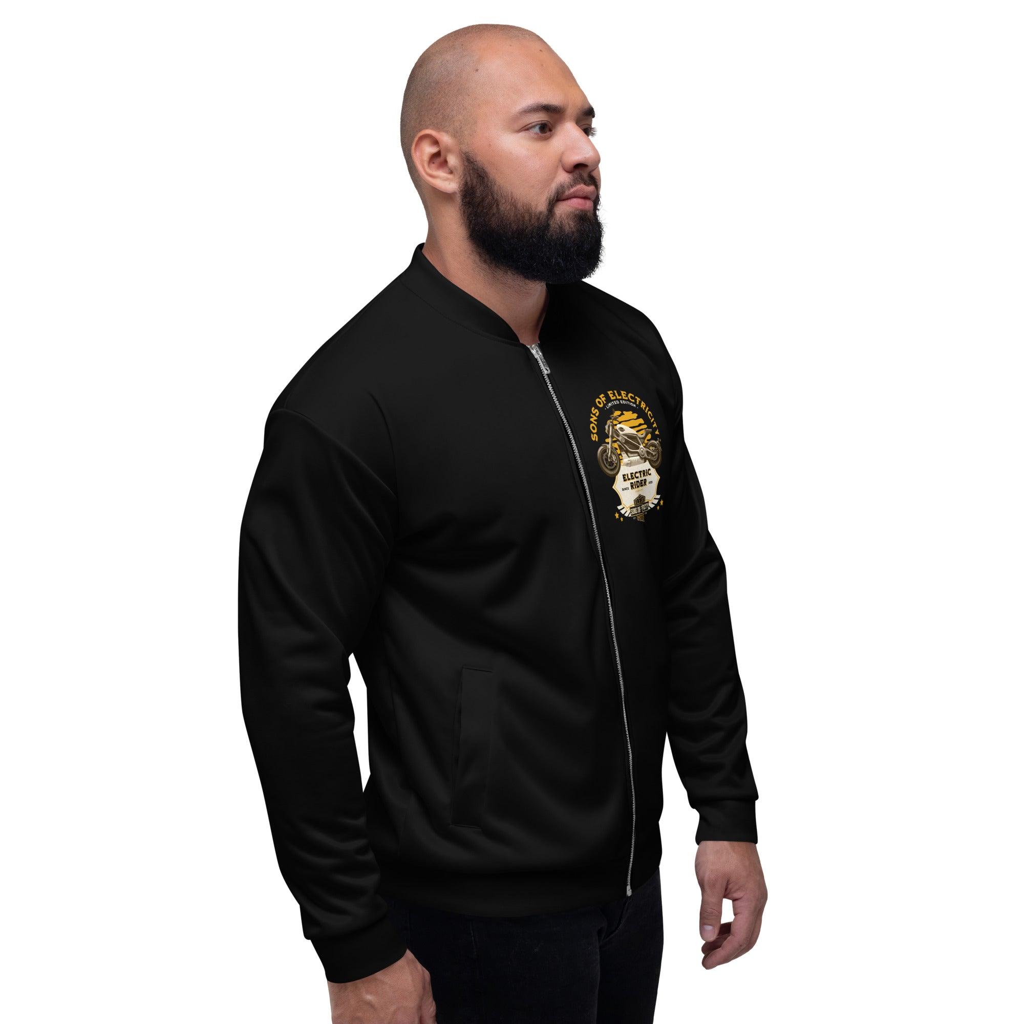 Premium E-Motorrad Bomberjacke: SONS OF ELECTRICITY E-Motorcycle Electric Rider Limited Edition