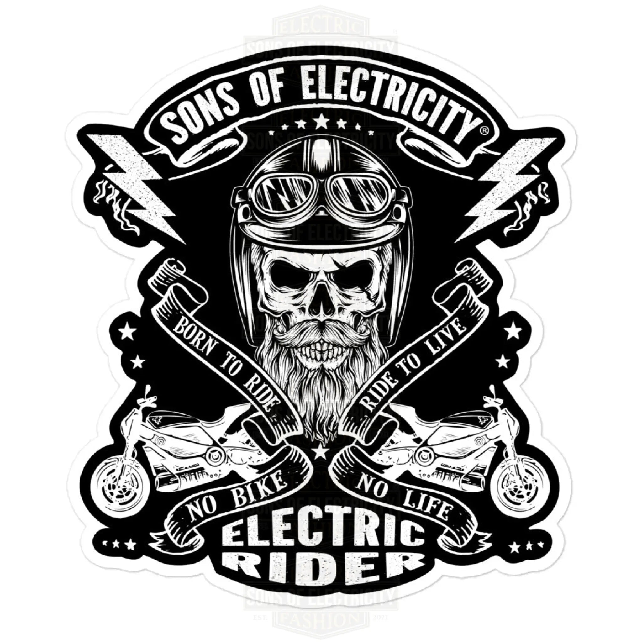 E-Motorrad Aufkleber: SONS OF ELECTRICITY Electric Rider -