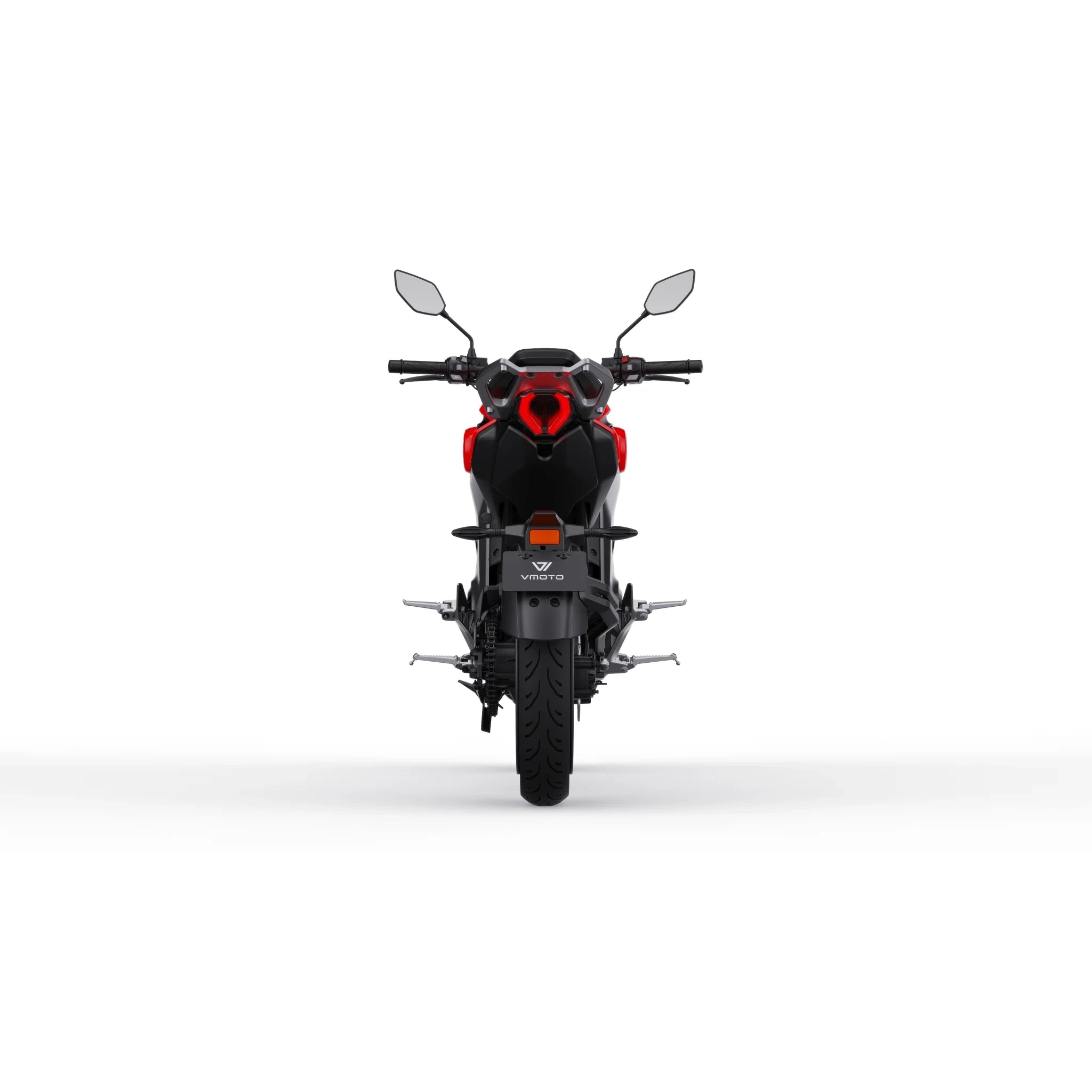 VMOTO Stash Elektroroller in Rot, Heckansicht – sportlicher E-Roller mit 120 km/h und ABS, erhältlich bei SONS OF ELECTRICITY, Dortmund, Deutschland