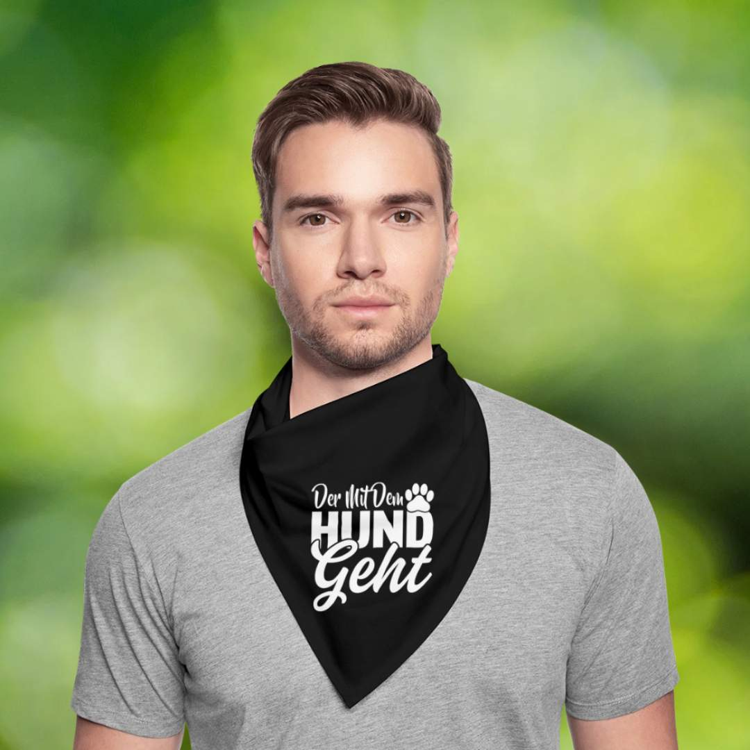 Der mit dem Hund geht - Herren Bandana Halstuch Aufdruck