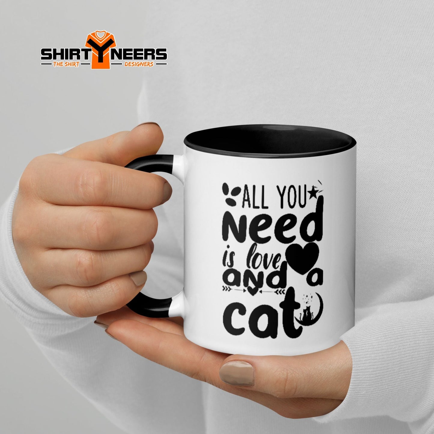 All you need is love and a cat – Tasse mit Aufdruck - Weiß /