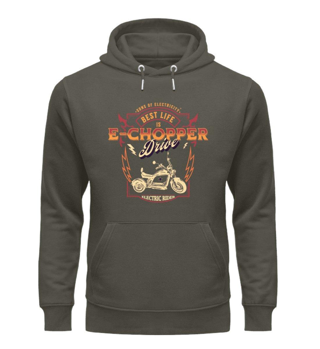 Bio Premium E-Chopper (2) Hoodie: Best Life is drive - Khaki