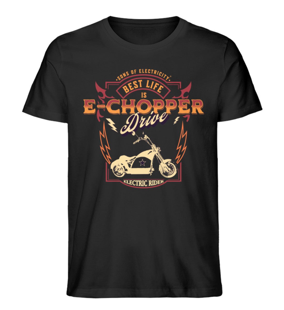 Bio Premium E-Chopper (1)T-Shirt: Best Life is drive - Black