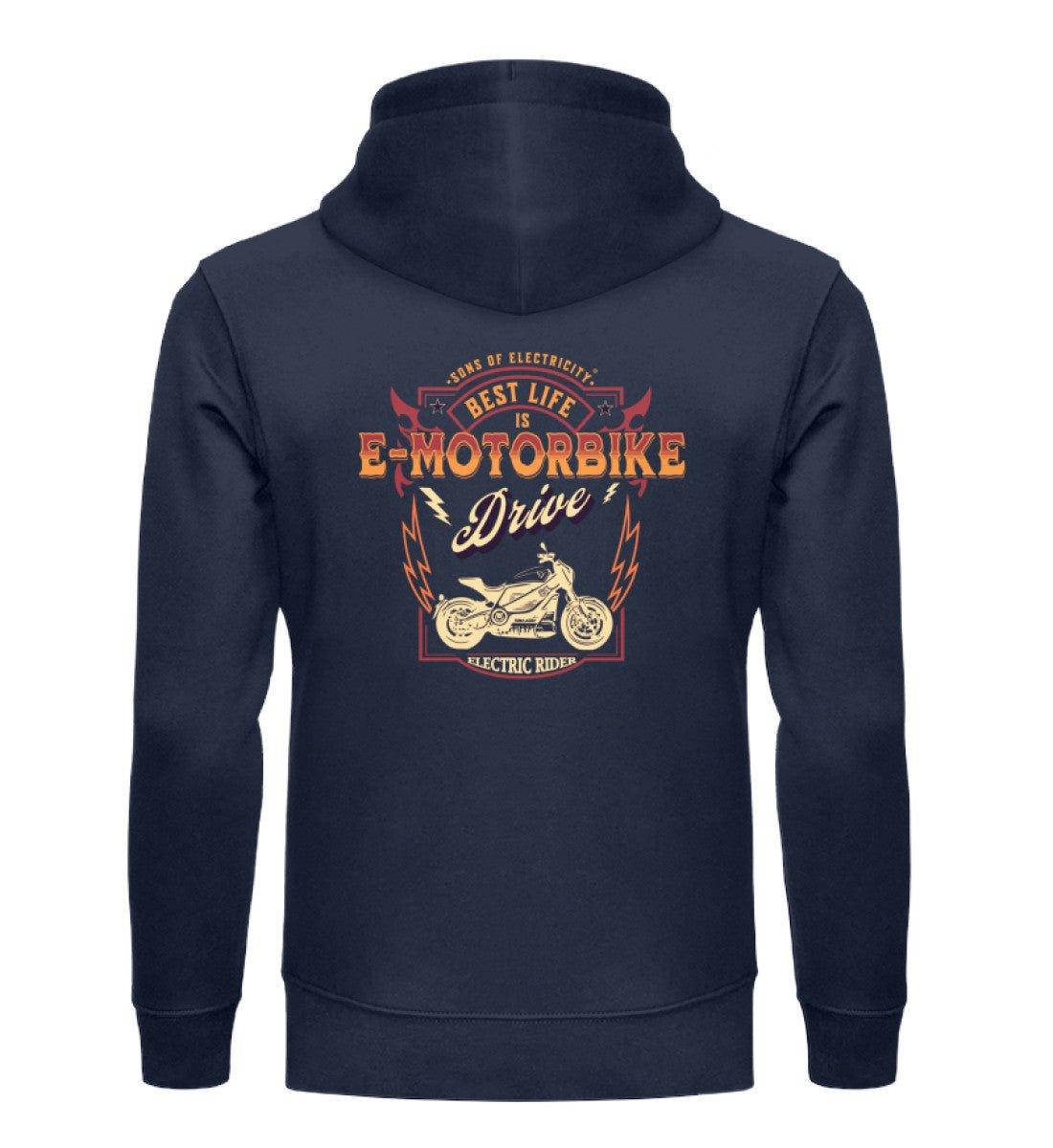 Bio Premium E-Motorrad Hoodie: Best Life is E-Motorbike