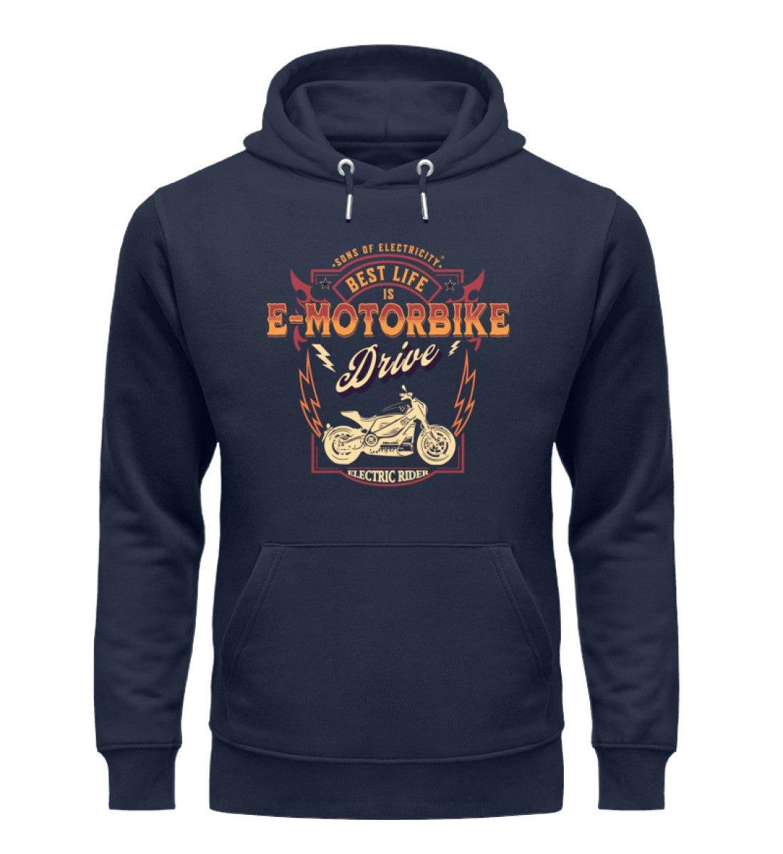 Bio Premium E-Motorrad Hoodie: Best Life is E-Motorbike