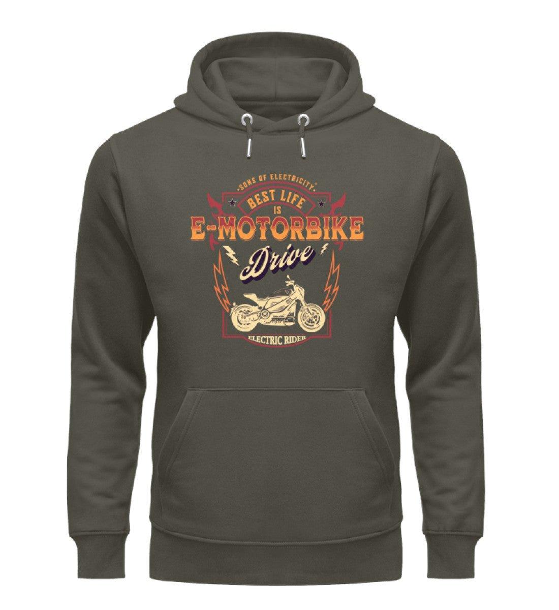 Bio Premium E-Motorrad Hoodie: Best Life is E-Motorbike