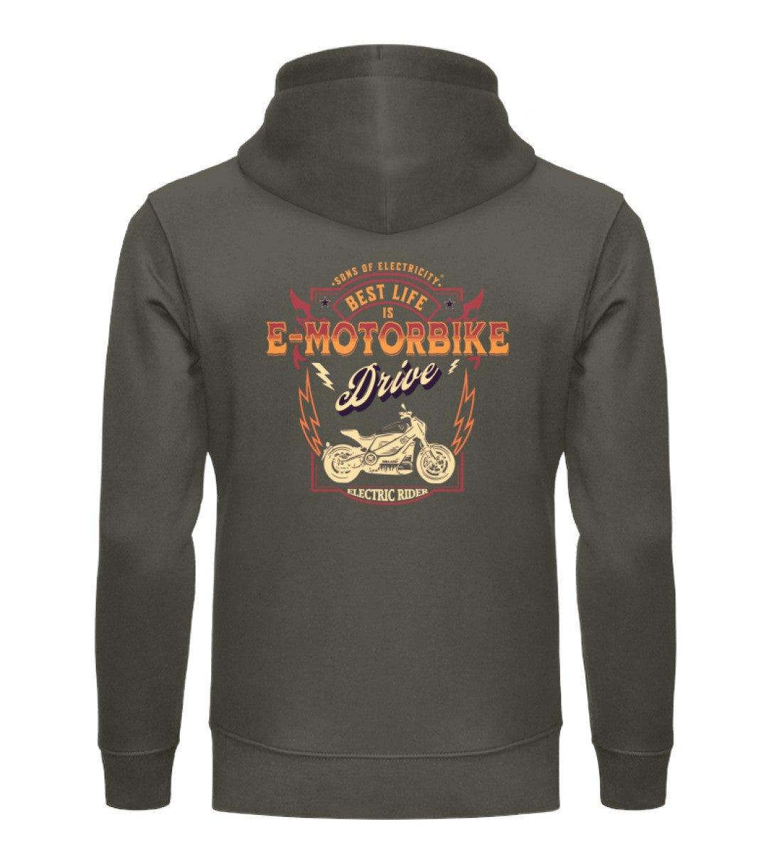 Bio Premium E-Motorrad Hoodie: Best Life is E-Motorbike