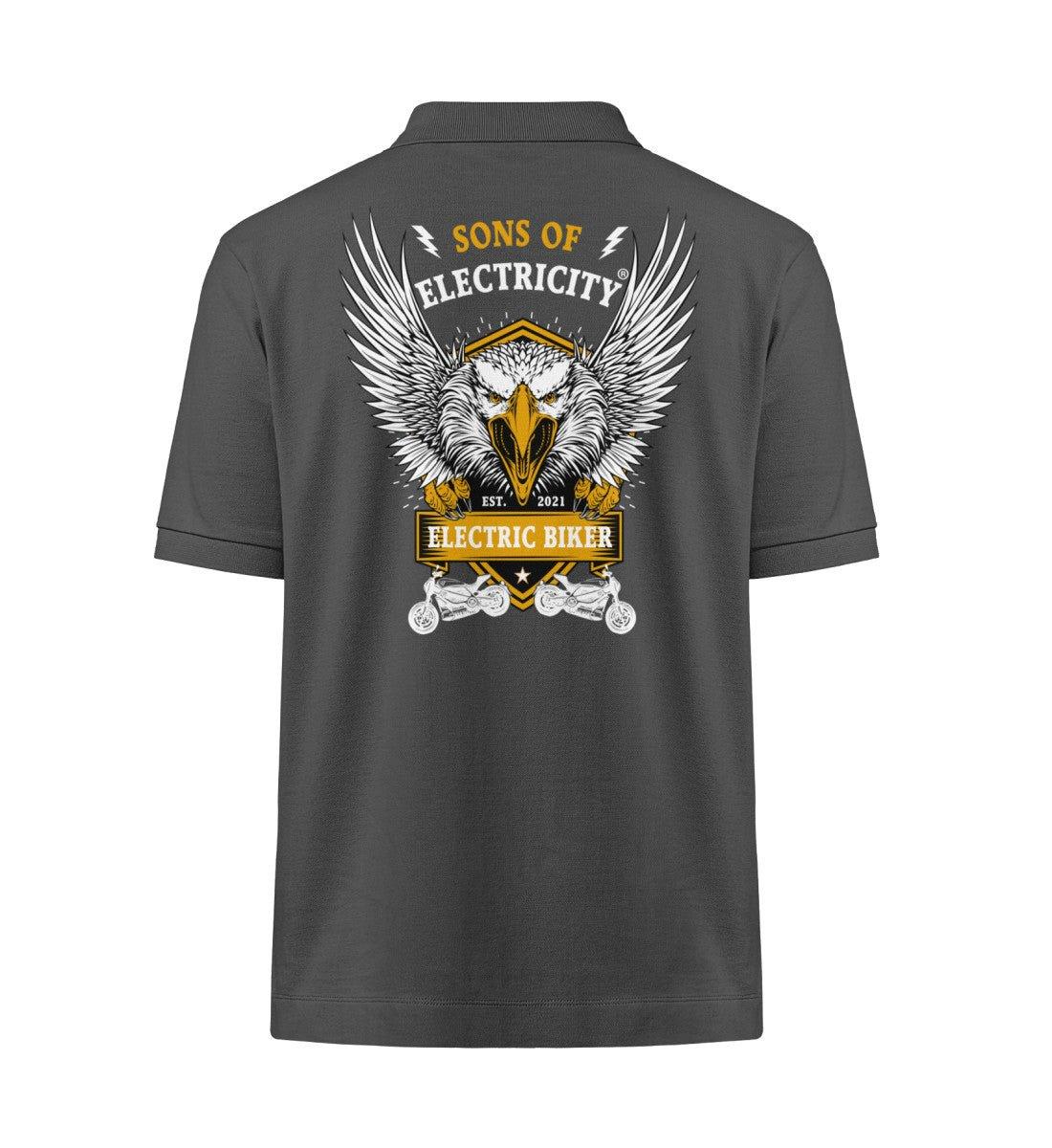 Bio Premium E-Motorrad Polo-Shirt: Electric Biker mit Adler