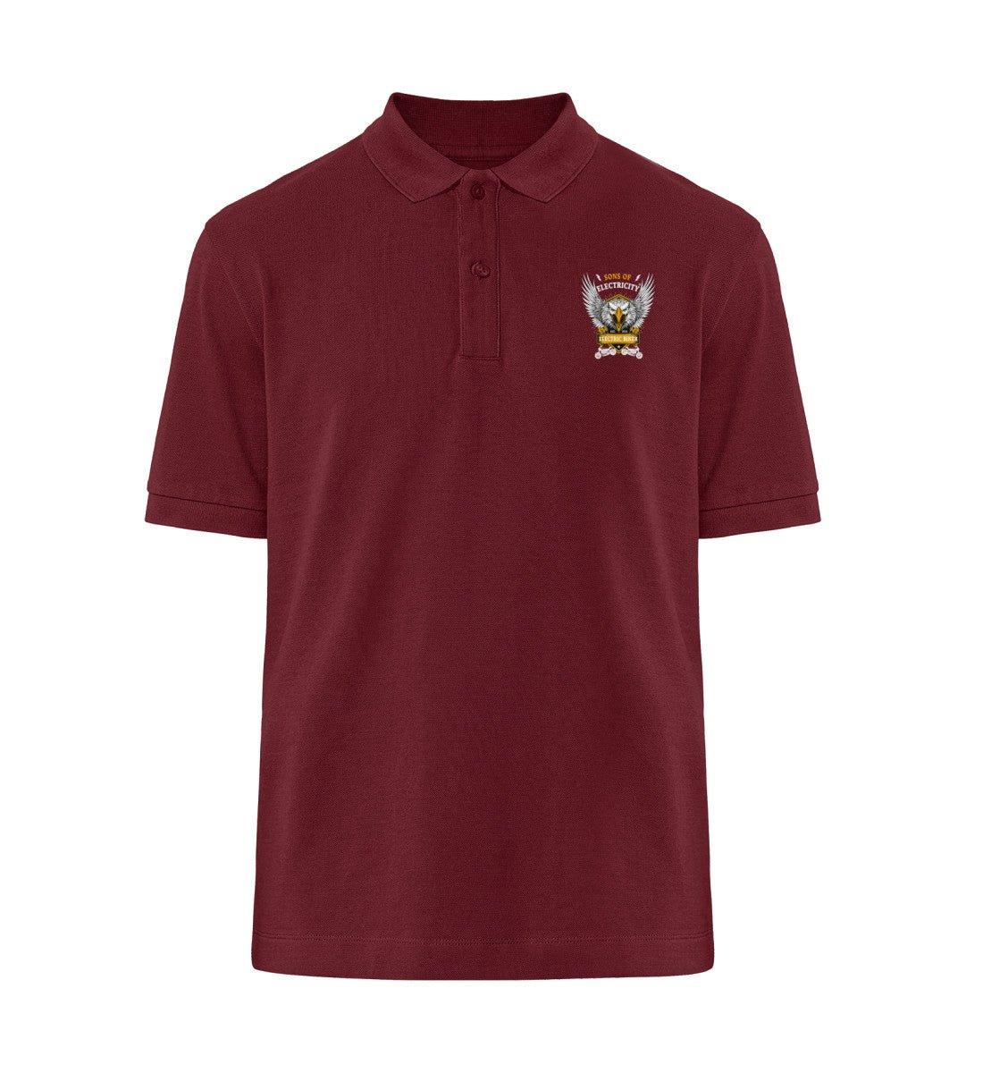 Bio Premium E-Motorrad Polo-Shirt: Electric Biker mit Adler