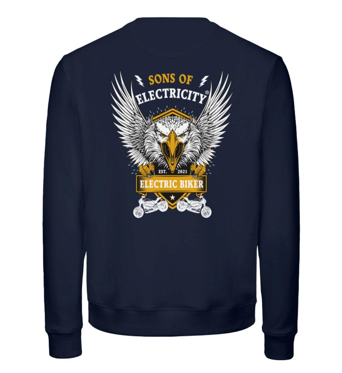Bio Premium E-Motorrad Sweatshirt: Electric Biker mit Adler