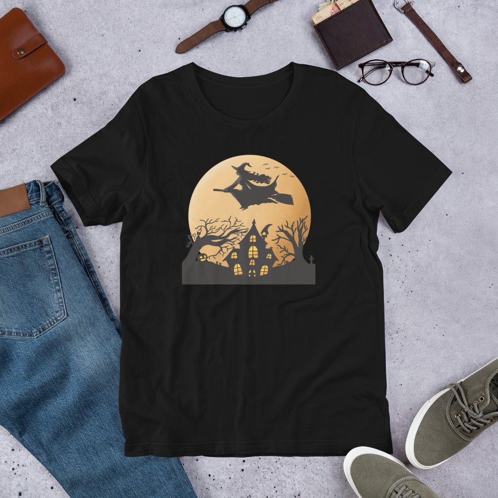 Creepy Ville - Fliegende Hexe + Mond – essentielles Premium