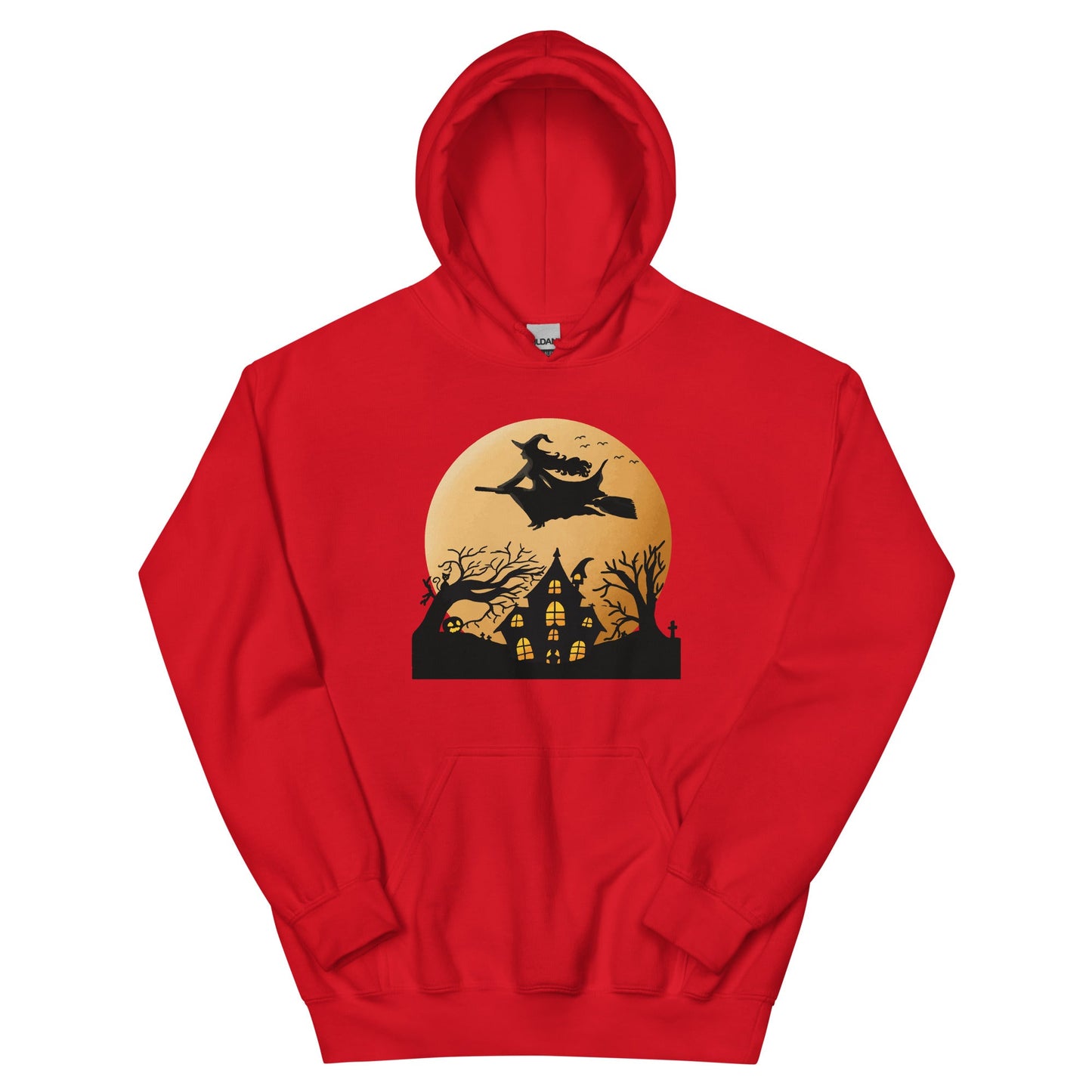 Creepy Ville - Fliegende Hexe + Mond – Premium Unisex Hoodie