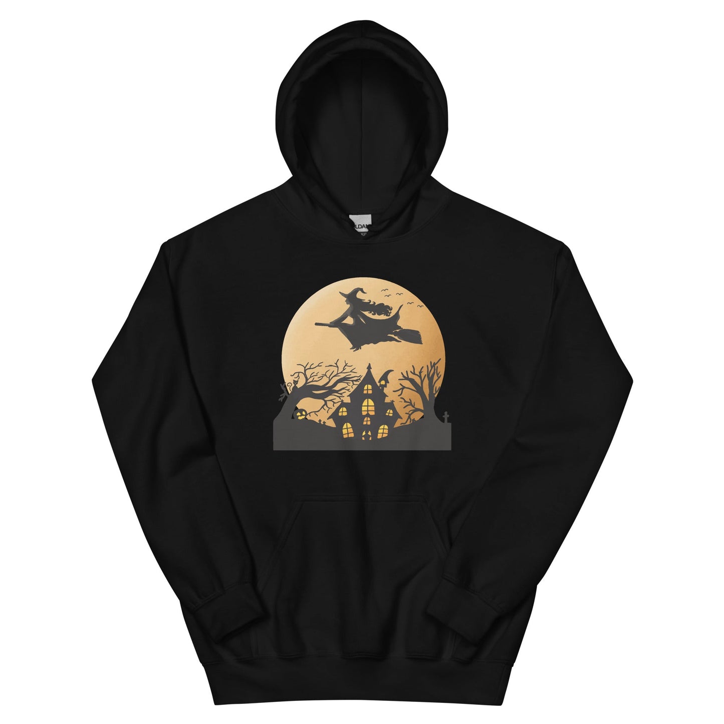 Creepy Ville - Fliegende Hexe + Mond – Premium Unisex Hoodie