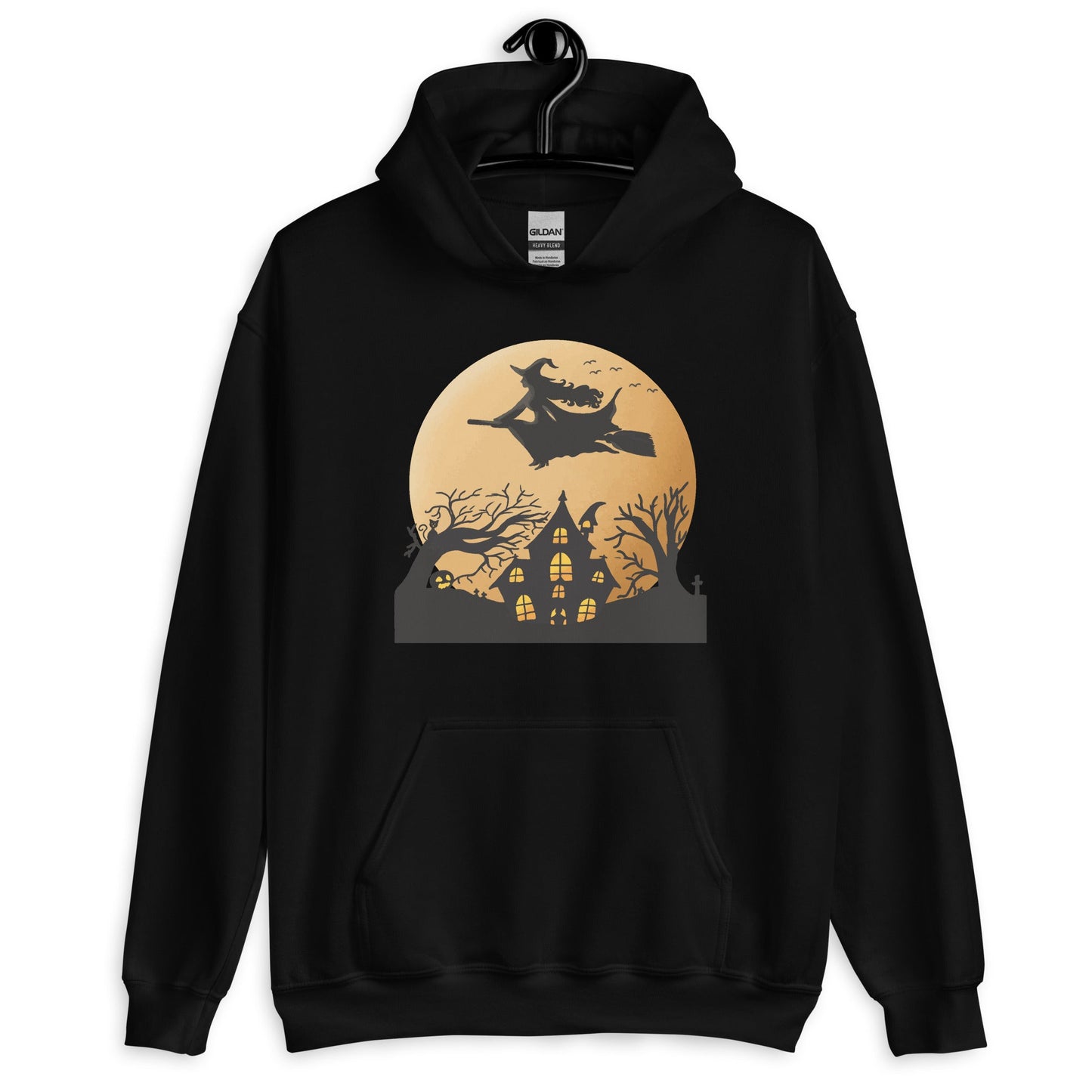 Creepy Ville - Fliegende Hexe + Mond – Premium Unisex Hoodie