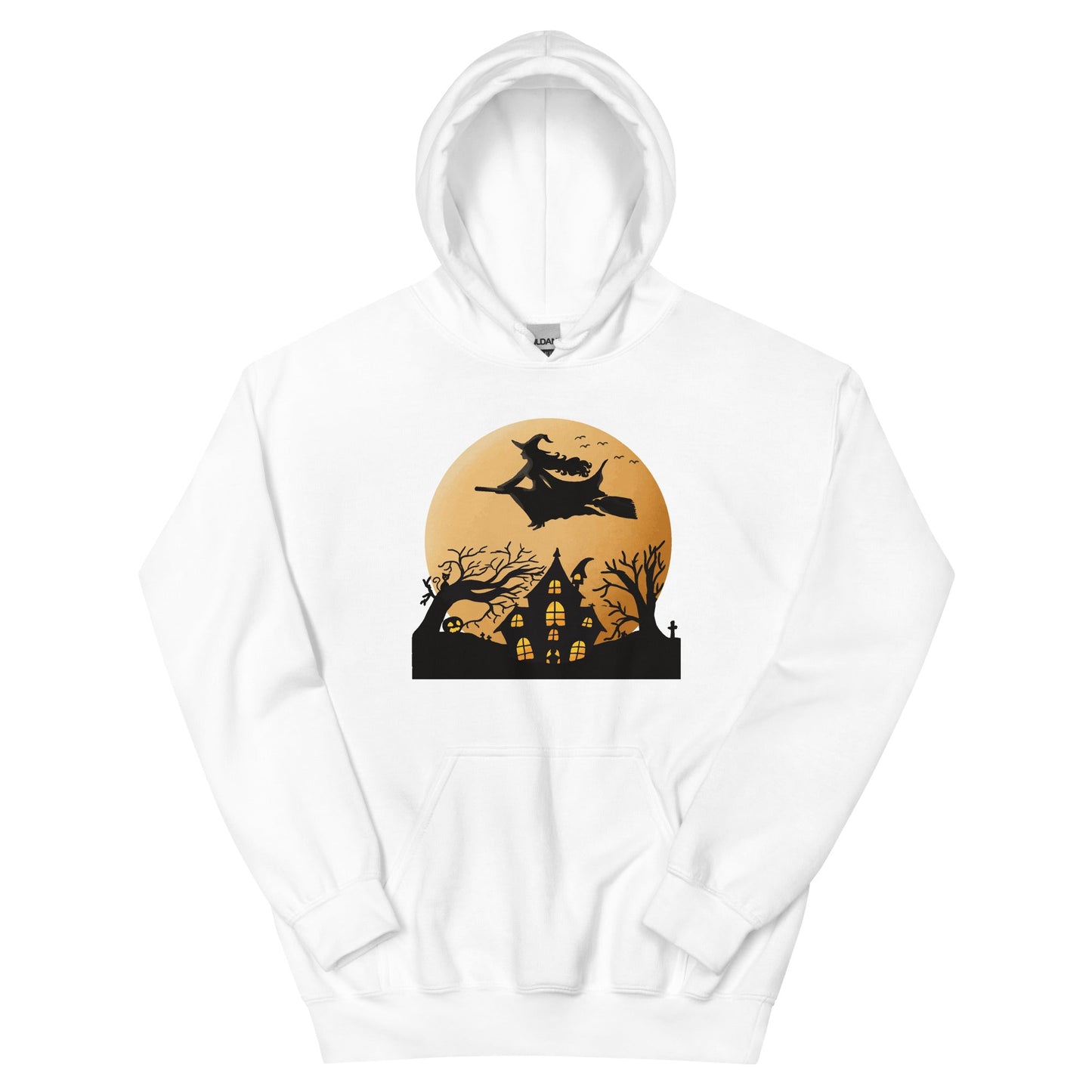Creepy Ville - Fliegende Hexe + Mond – Premium Unisex Hoodie