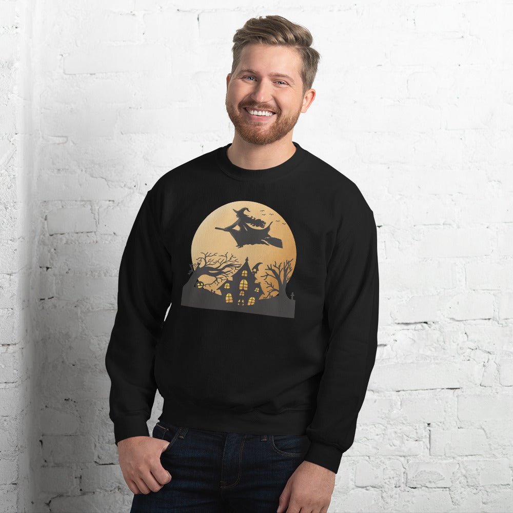 Creepy Ville - Fliegende Hexe + Mond – Premium Unisex