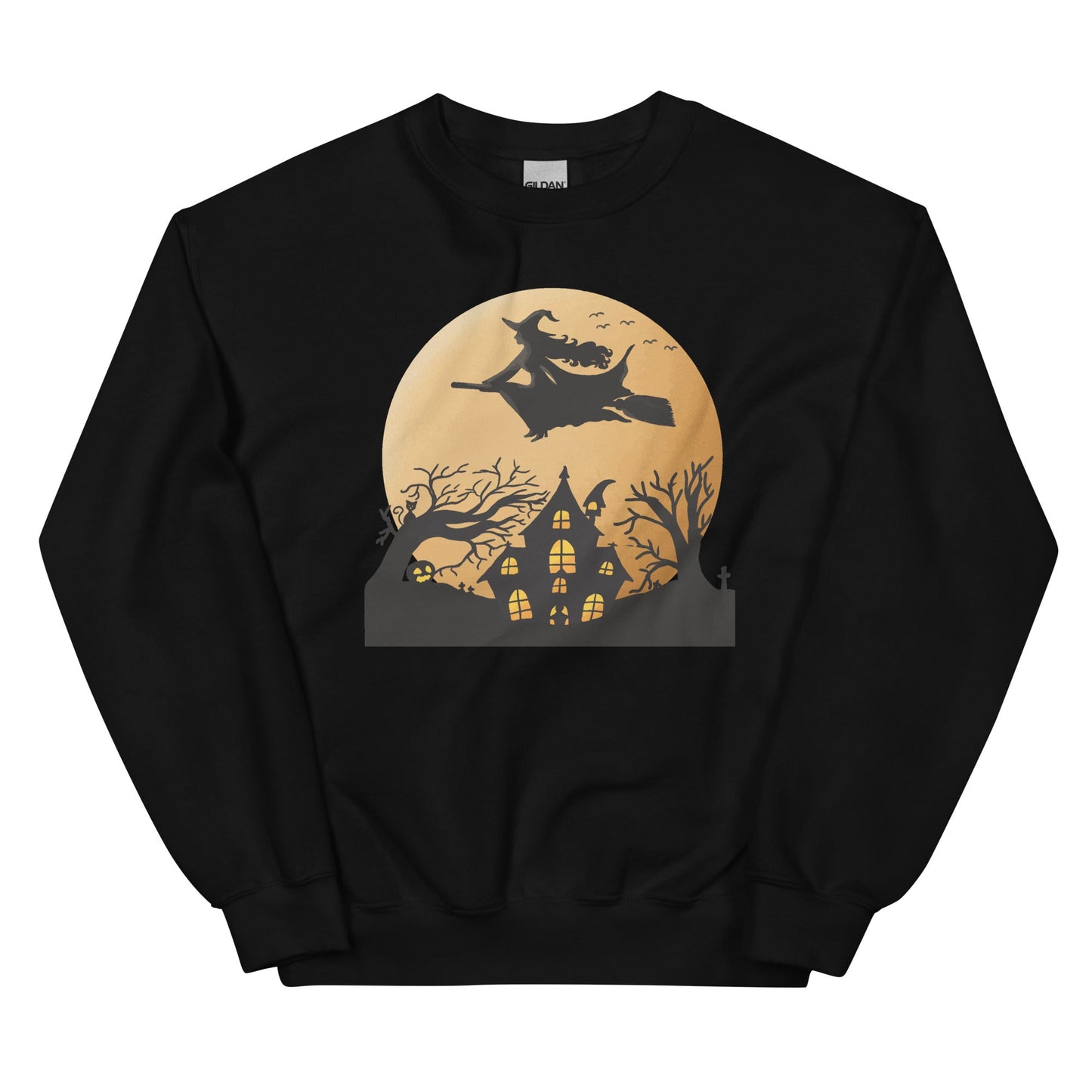 Creepy Ville - Fliegende Hexe + Mond – Premium Unisex