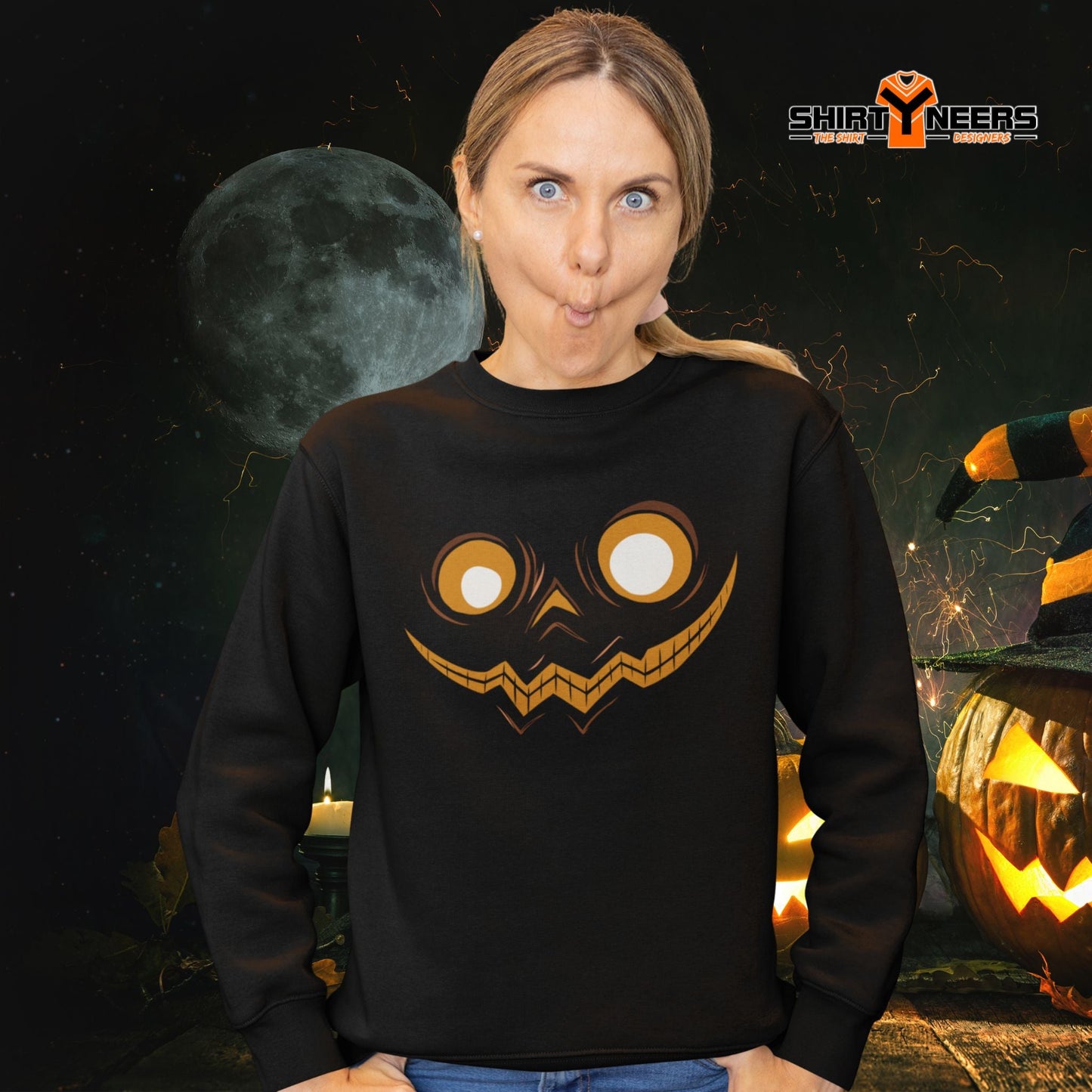 Creepy Ville - Kürbis Gesicht – Premium Unisex Sweatshirt
