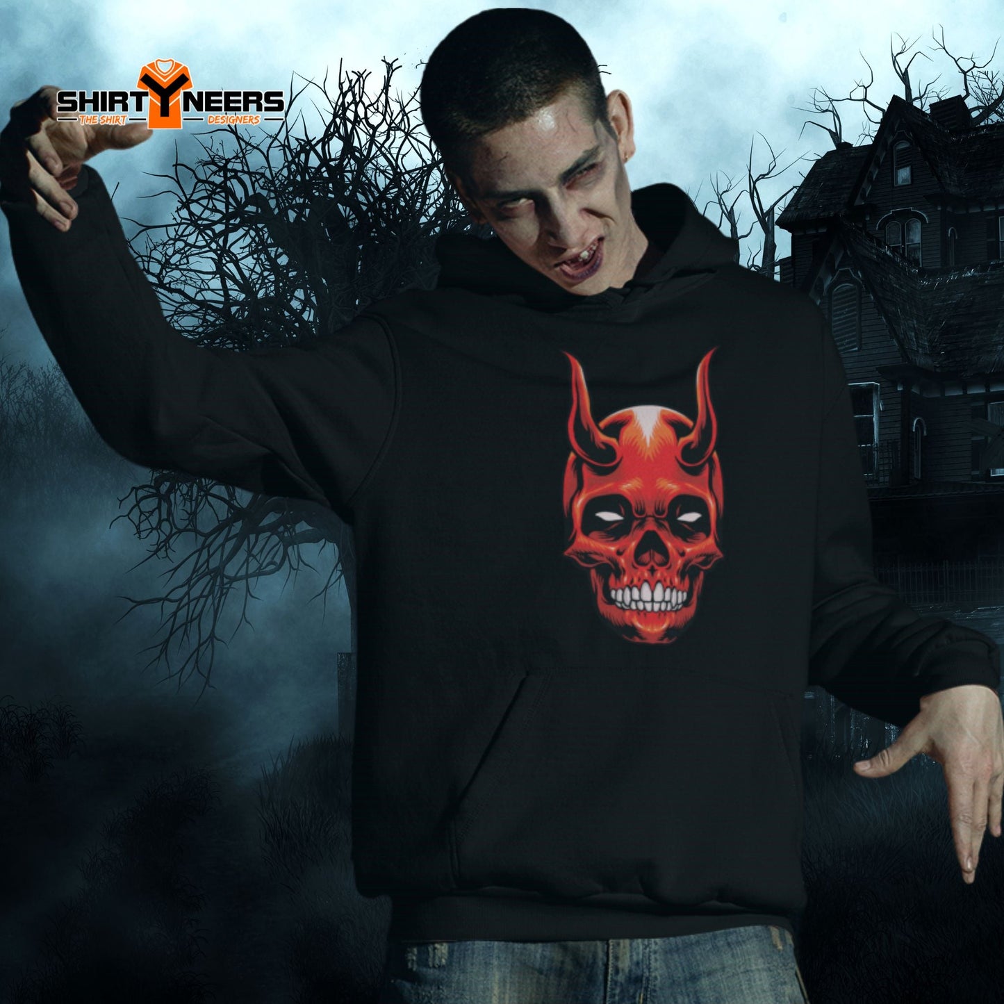 Creepy Ville - Red Devil Dämon – Premium Unisex Hoodie -
