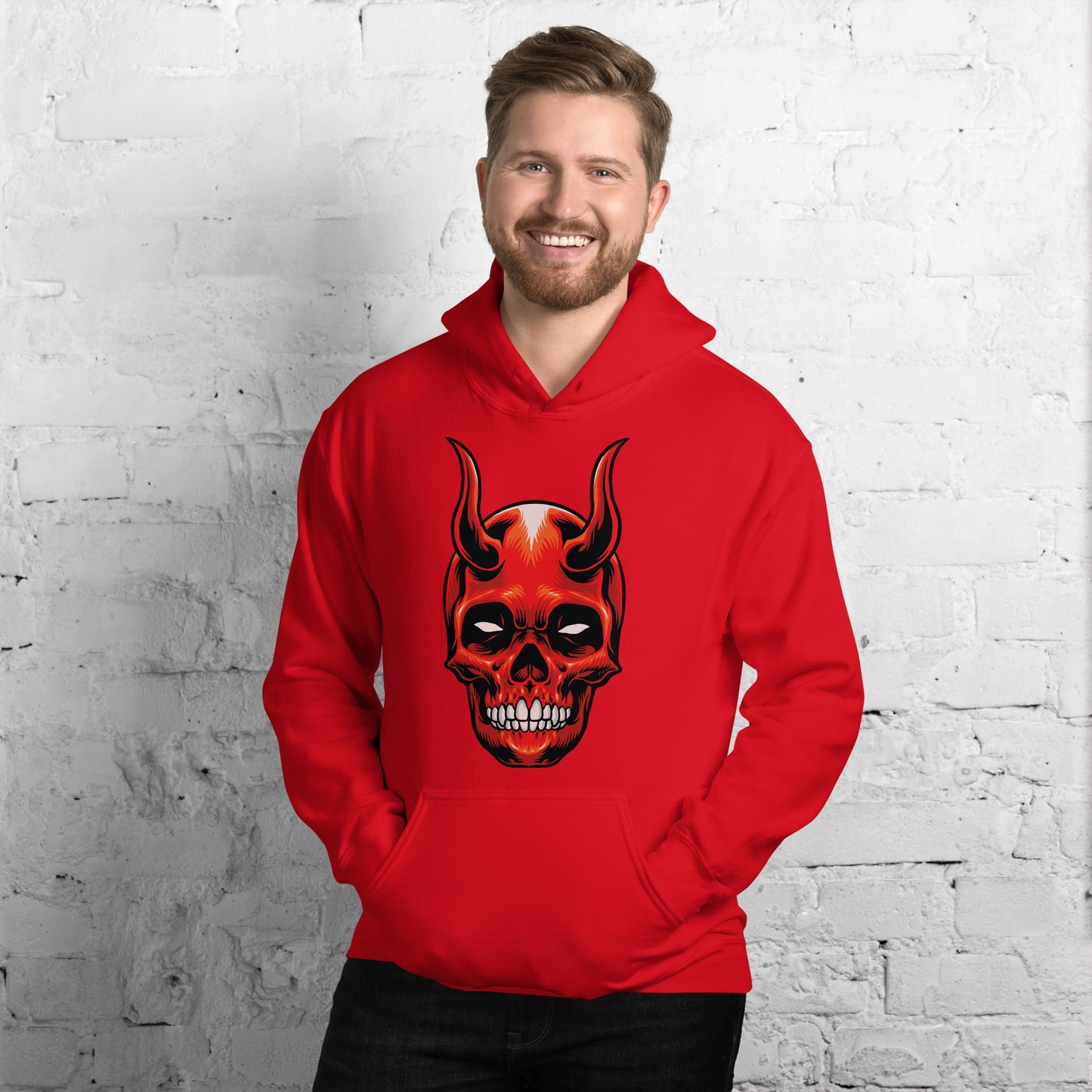 Creepy Ville - Red Devil Dämon – Premium Unisex Hoodie - Rot