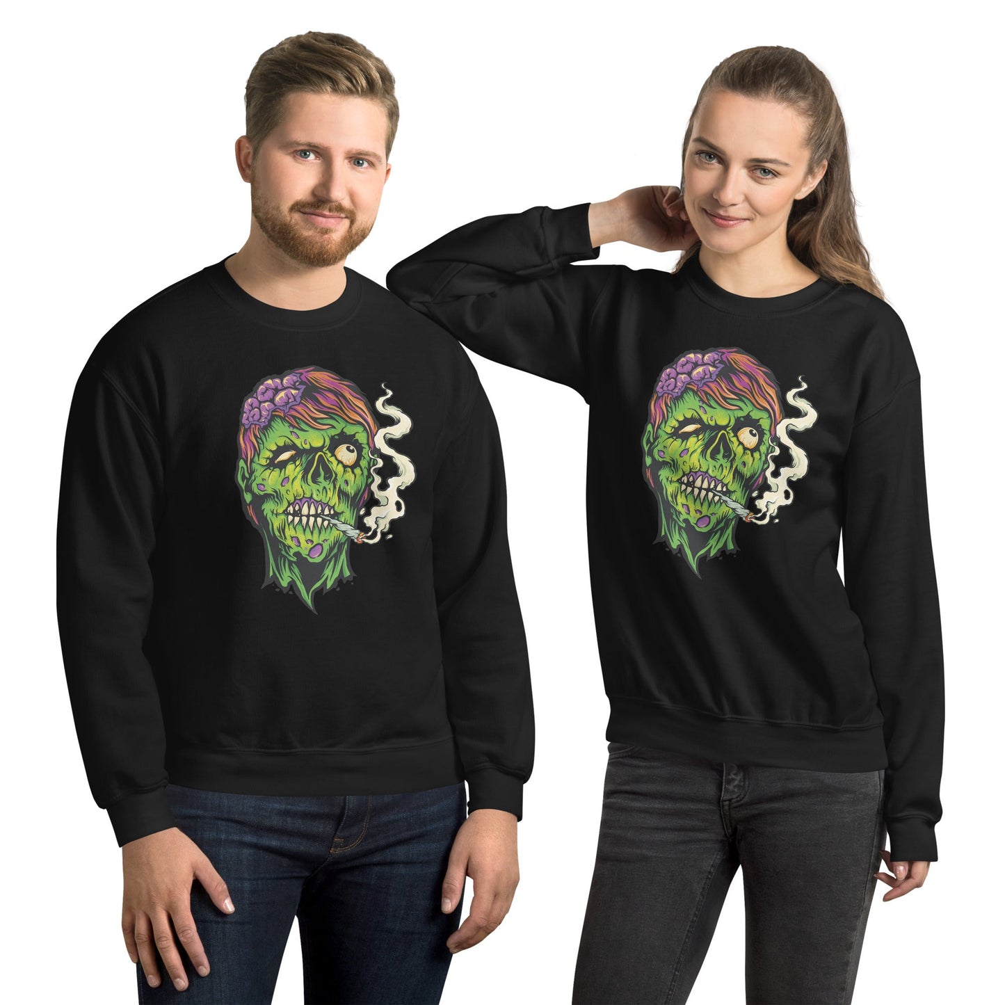 Creepy Ville - Smoking Zombie – Premium Unisex Sweatshirt