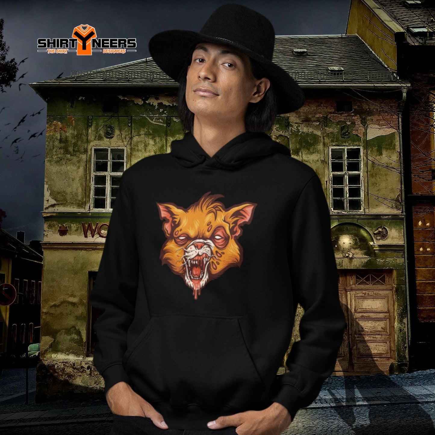 Creepy Ville - Zombie Katze – Premium Unisex Hoodie