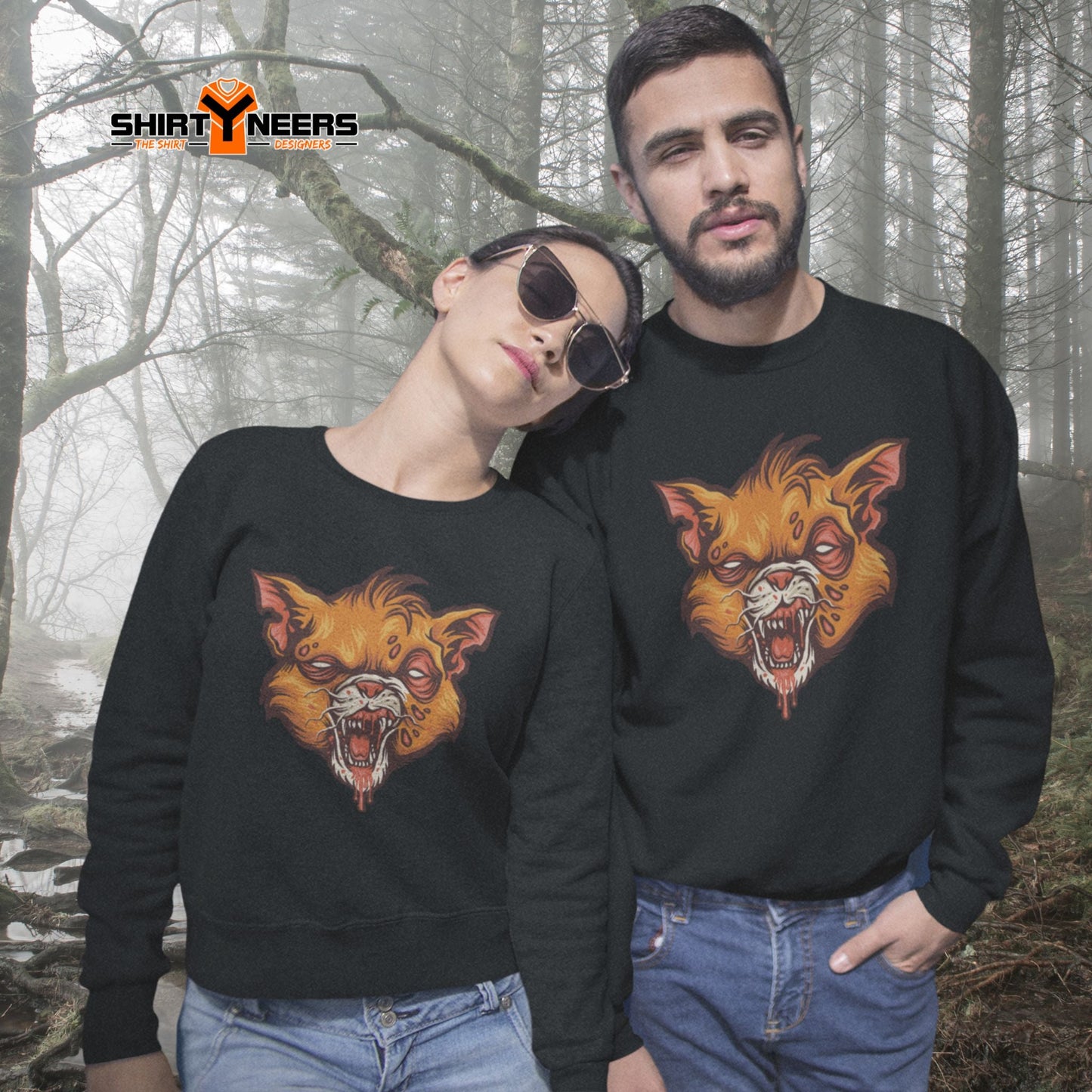Creepy Ville - Zombie Katze – Premium Unisex Sweatshirt