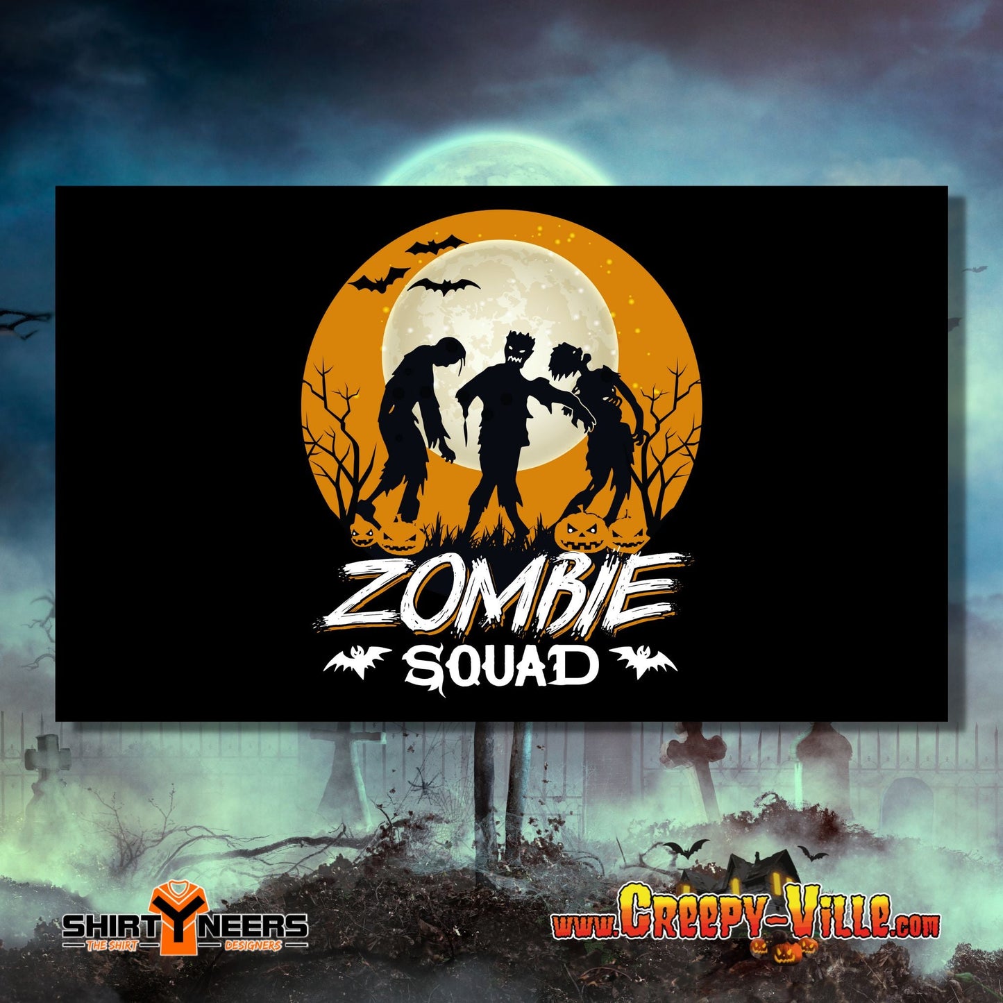 Creepy-Ville - Zombie Squad - Fahne 90 X 150 cm - Hissfahnen