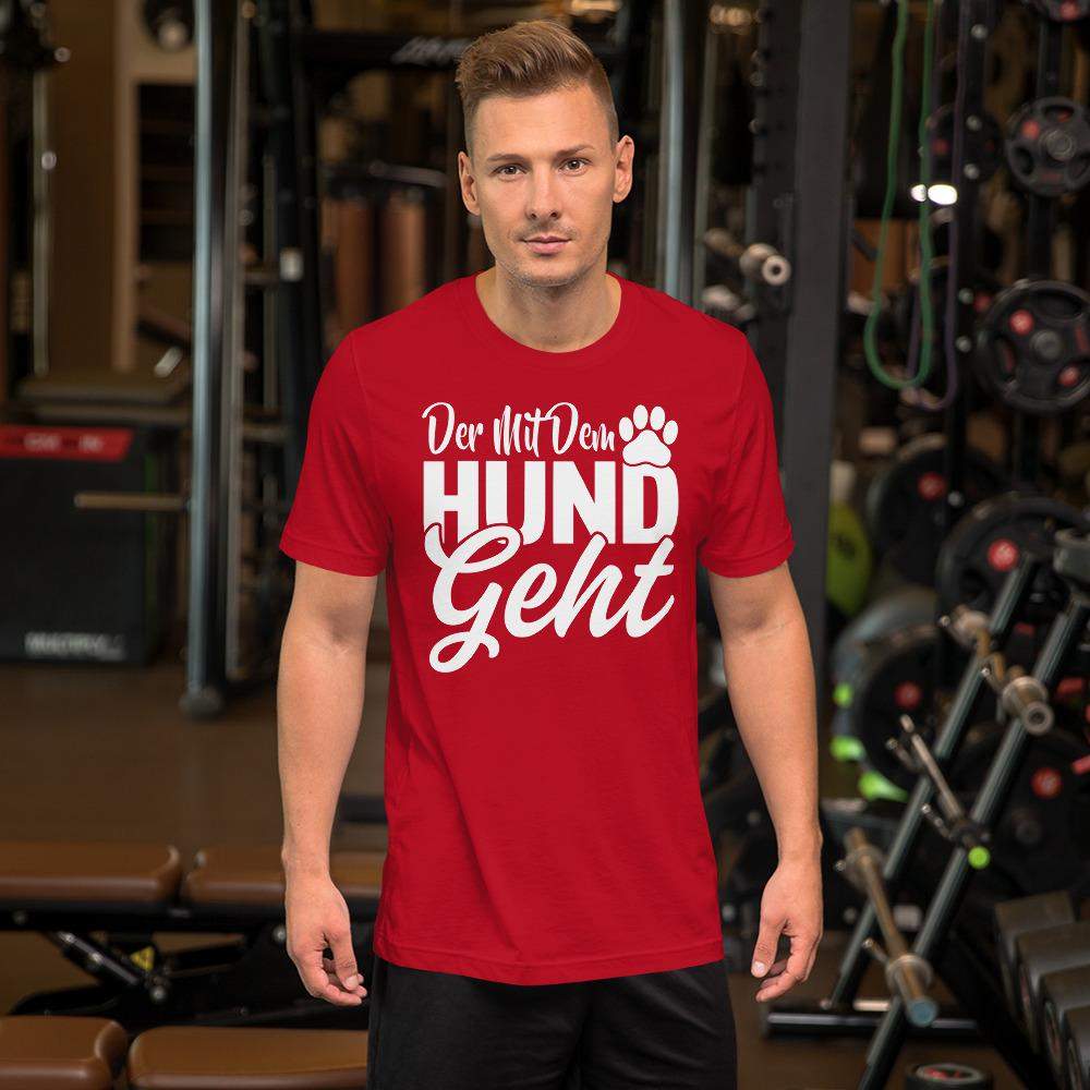 Der mit dem Hund geht Kurzarm Herren Premium T-Shirt