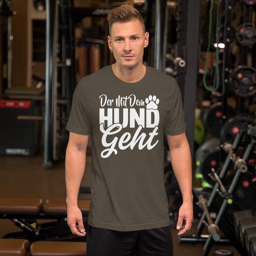 Der mit dem Hund geht Kurzarm Herren Premium T-Shirt