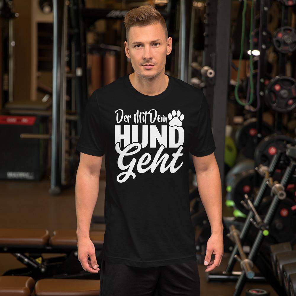 Der mit dem Hund geht Kurzarm Herren Premium T-Shirt