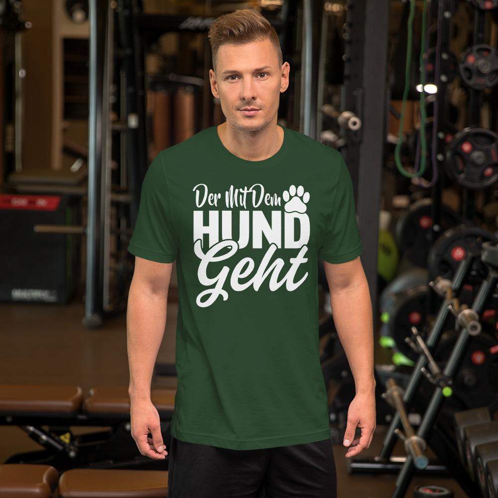 Der mit dem Hund geht Kurzarm Herren Premium T-Shirt