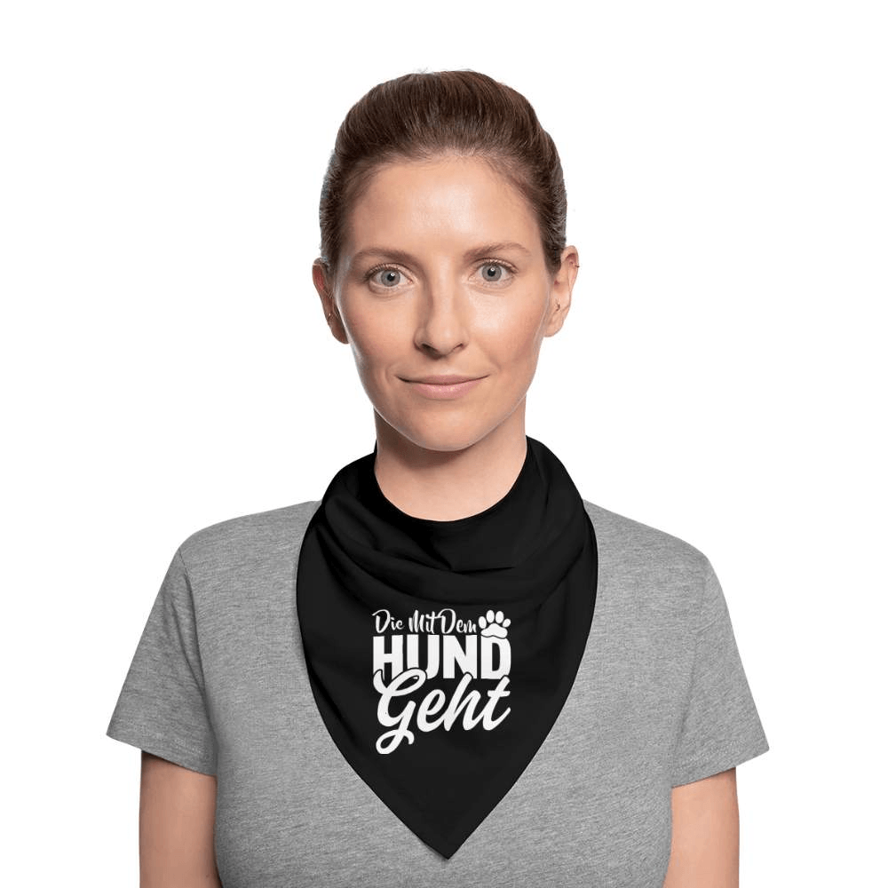 Die mit dem Hund geht - Damen Bandana Halstuch Aufdruck -