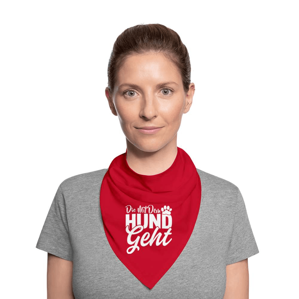 Die mit dem Hund geht - Damen Bandana Halstuch Aufdruck -