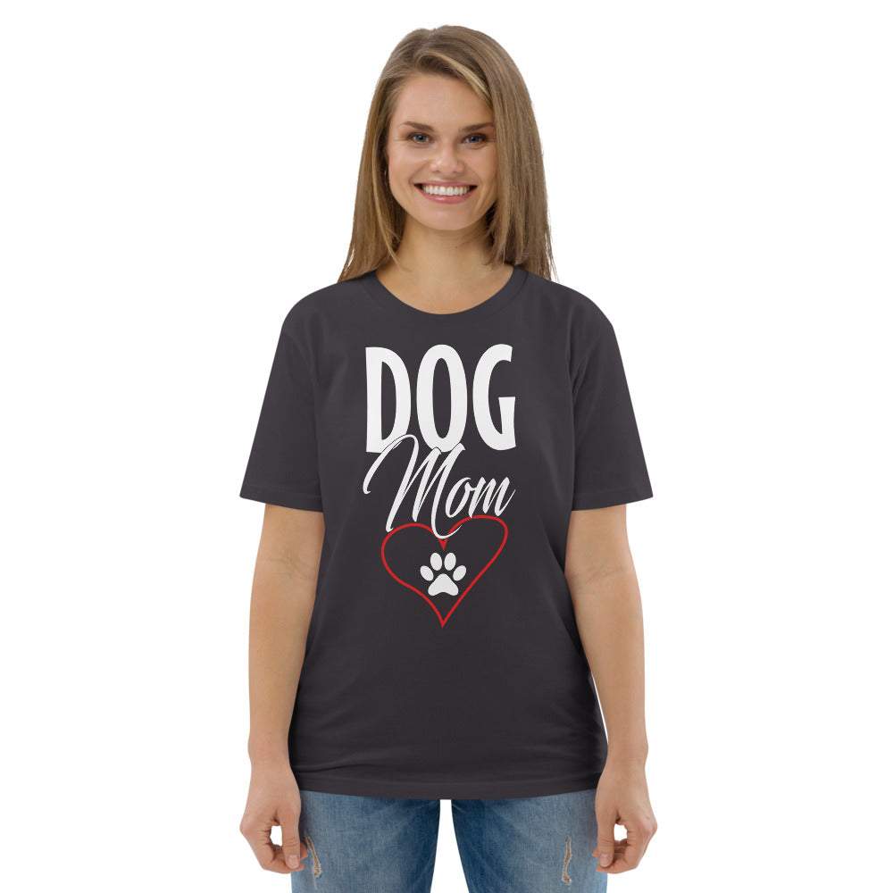 Dog Mom - Damen Kurzarm T-Shirt mit Aufdruck 100% Bio