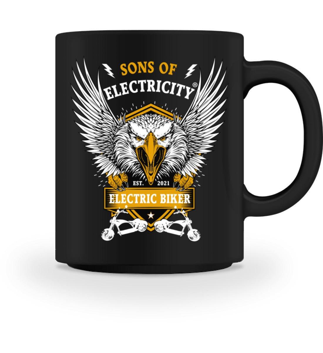 E-Chopper (1) Tasse: Electric Biker mit Adler Design - Black