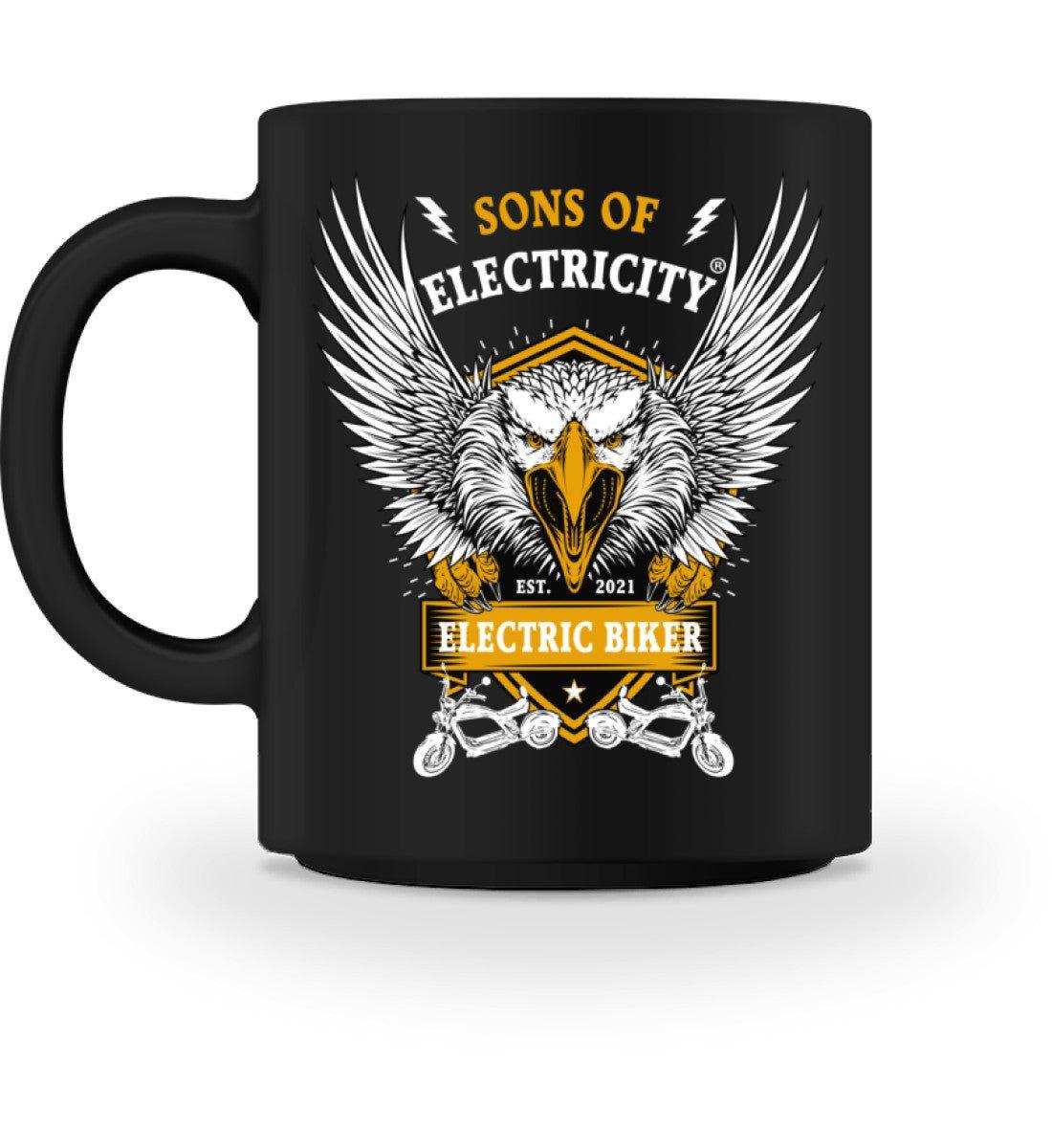 E-Chopper (2) Tasse: Electric Biker mit Adler Design - Black