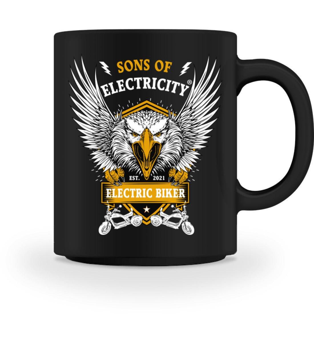 E-Chopper (2) Tasse: Electric Biker mit Adler Design - Black