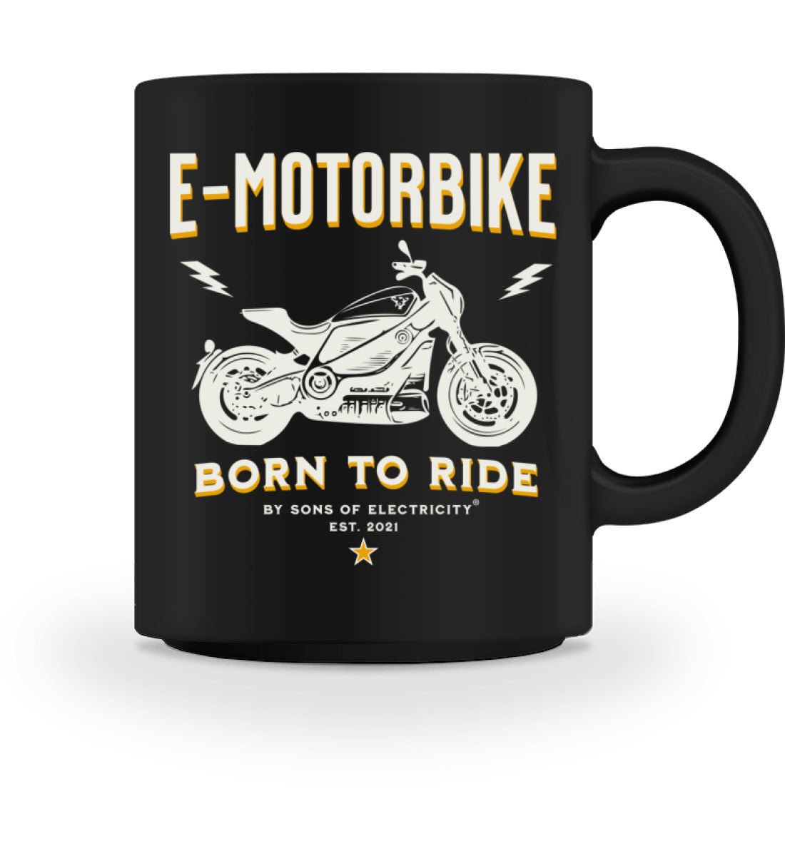 E-Motorrad Tasse: SONS OF ELECTRICITY E-Motorbike Born To
