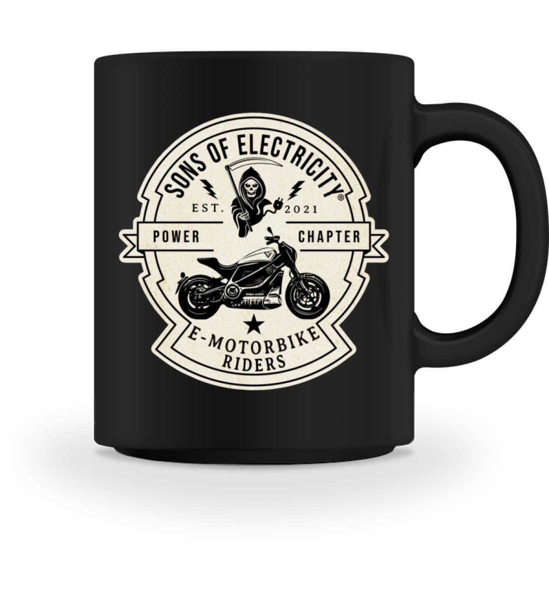 E-Motorrad Tasse: SONS OF ELECTRICITY- E-Motorbike Riders -