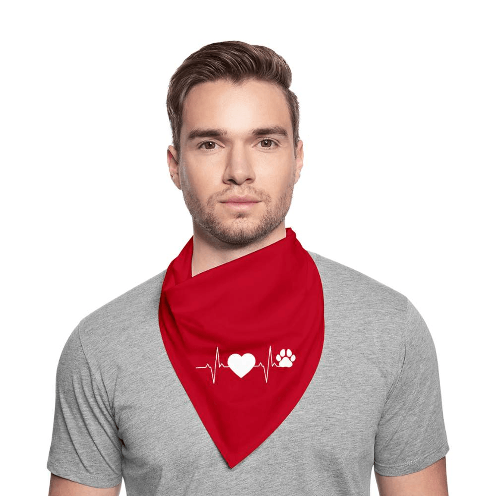 Herzschlag Herz Hundepfote - Bandana Halstuch mit Aufdruck