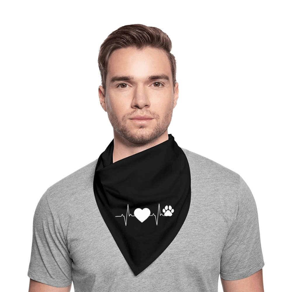 Herzschlag Herz Hundepfote - Bandana Halstuch mit Aufdruck -