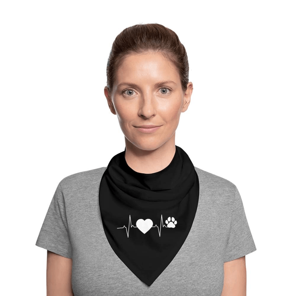 Herzschlag Herz Hundepfote - Bandana Halstuch mit Aufdruck