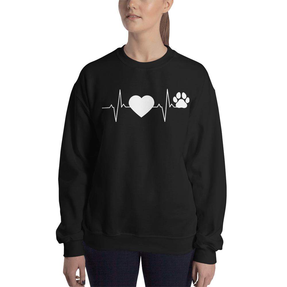 Herzschlag Herz Hundepfote - Unisex Sweatshirt Pullover