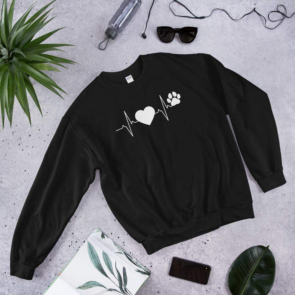 Herzschlag Herz Hundepfote - Unisex Sweatshirt Pullover