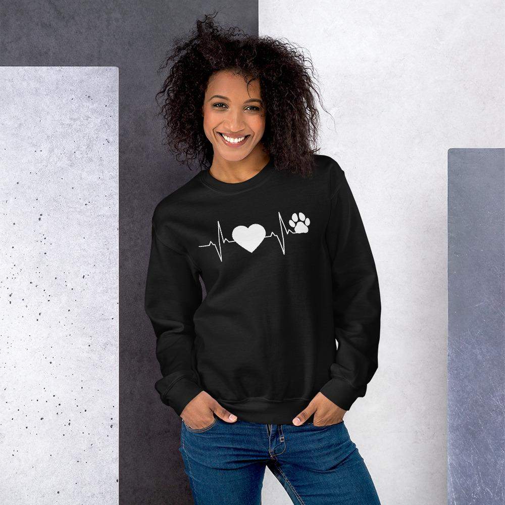 Herzschlag Herz Hundepfote - Unisex Sweatshirt Pullover