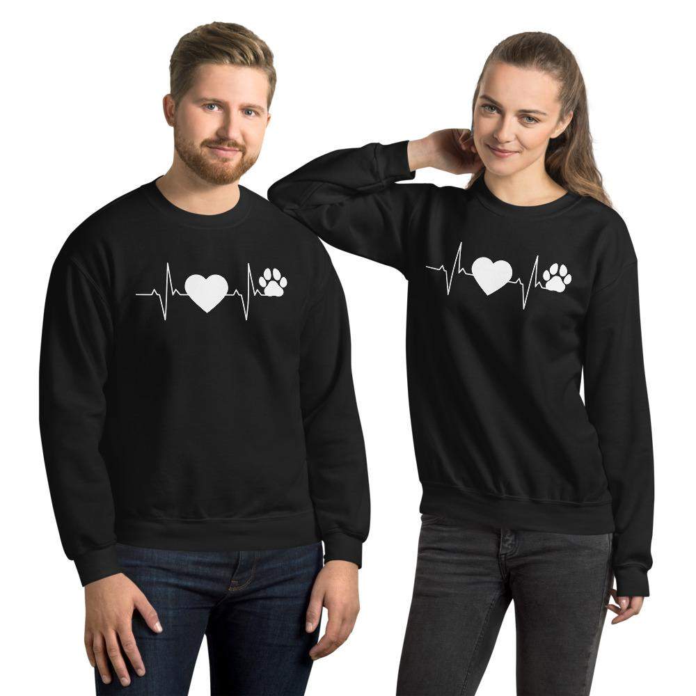 Herzschlag Herz Hundepfote - Unisex Sweatshirt Pullover