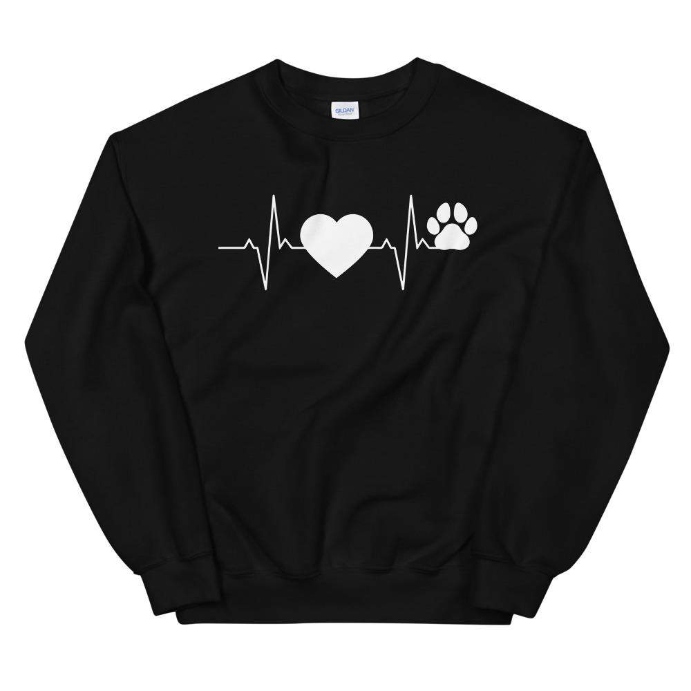 Herzschlag Herz Hundepfote - Unisex Sweatshirt Pullover